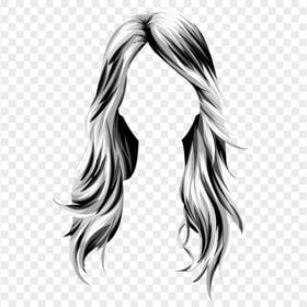 HD Grey Stardoll Cartoon Anime Long Hair PNG