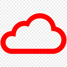 Red Outline Cloud Silhouette Icon HD PNG
