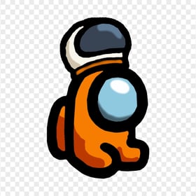 HD Orange Among Us Mini Crewmate Character Baby Astronaut Helmet PNG