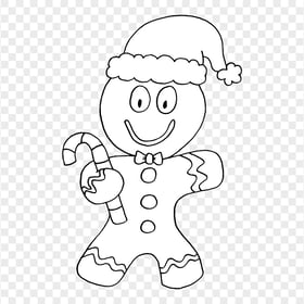 Clipart Coloring Gingerbread Man HD PNG