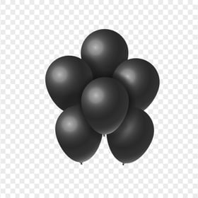 HD Group Of Black Balloons PNG