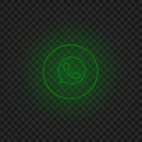 HD Whatsapp Line Art Green Neon Logo Icon PNG