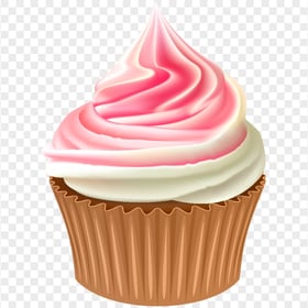 HD Cute Pink Cupcake Cartoon Illustration PNG