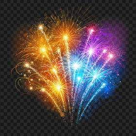 Download Orange, Purple And Blue Fireworks PNG