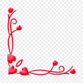 Love Red Hearts Corner HD Transparent Background