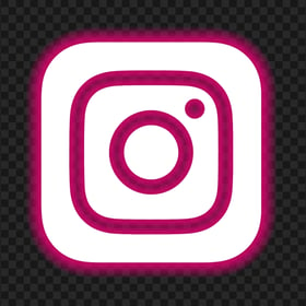 HD Aesthetic Pink & White Neon Instagram Logo Icon PNG