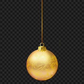 Hanging Gold Christmas Bauble Ball Transparent PNG
