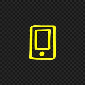 HD Yellow Hand Draw Mobile Icon Transparent PNG