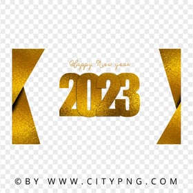 2023 Happy New Year Luxury Premium Gold Design PNG