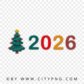 HD New Year 2026 Colorful Text Embroidery Effect PNG