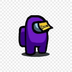 HD Among Us Purple Crewmate Character With Dum Sticky Note Hat PNG