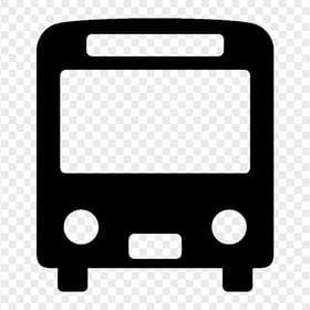 Bus Autobus Front View Black Icon PNG