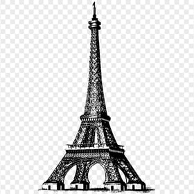 Paris Tower Black Sketch Silhouette HD PNG