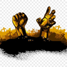 Halloween Graveyard Zombie Hand Out Of Grave Image PNG