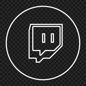 HD White Twitch TV Circular Outline Icon Transparent PNG