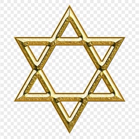 HD Golden Star of David Jewish Symbol PNG