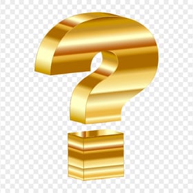 3D Gold Yellow Question Mark Icon HD PNG