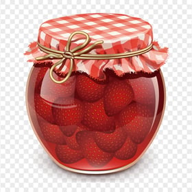 HD Strawberry Mason Jar Container Glass Illustration PNG