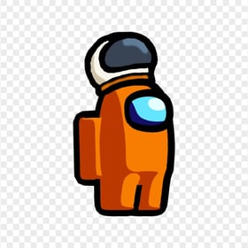 HD Among Us Crewmate Orange Character With Astronaut Helmet PNG