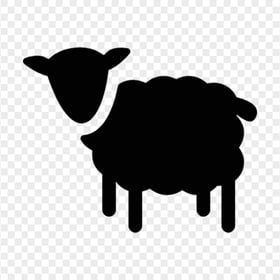 Cartoon Sheep Black Silhouette Icon