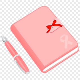 Address Book Pink Pen And Notepad Icon PNG