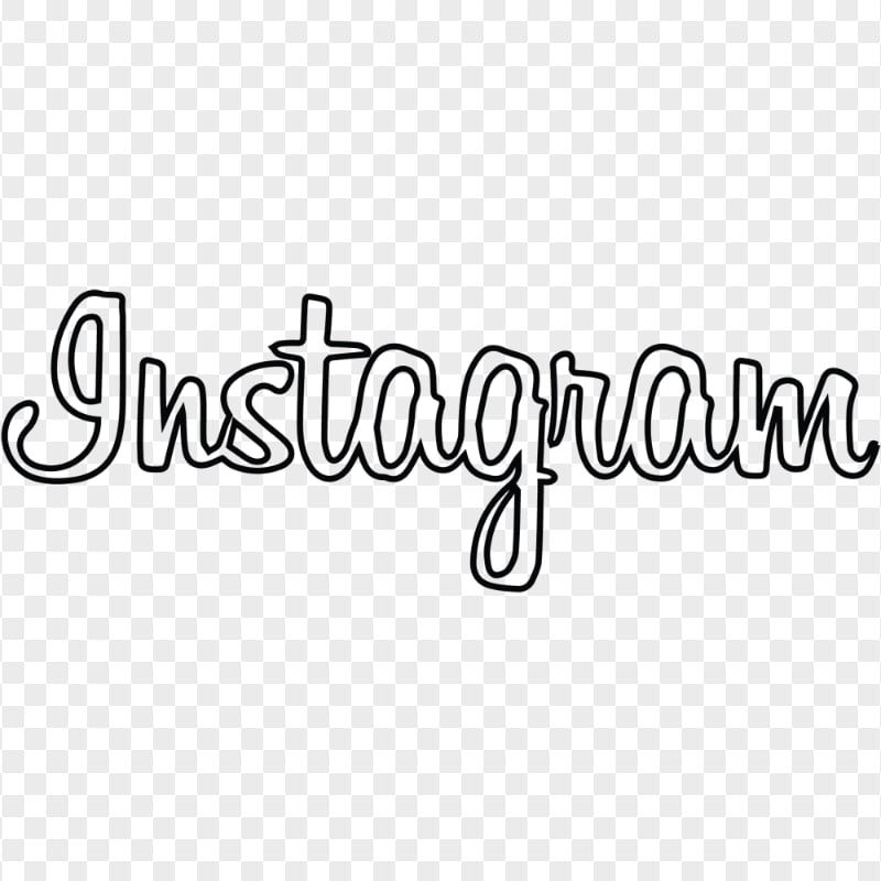 Outline Instagram Logo Font Word Text Black | Citypng