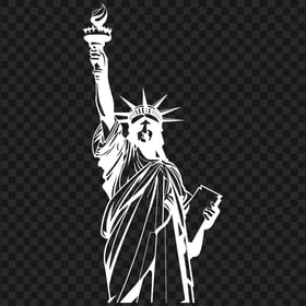 Statue Of Liberty Monument White Silhouette PNG