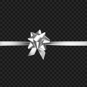 Silver Ribbon Bow Gifts Decoration Image PNG