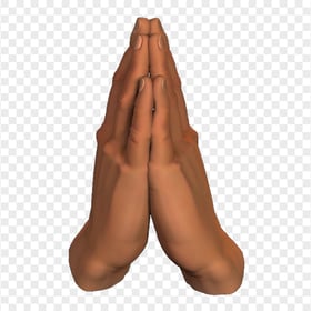 Realistic Brown Praying Hands Front View PNG Image