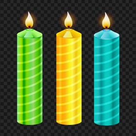 Birthday Colored Cake Candles Illustration
