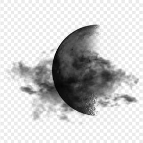HD Dark Moon With Black Clouds PNG