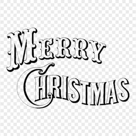HD Black Merry Christmas Text Calligraphy Transparent PNG