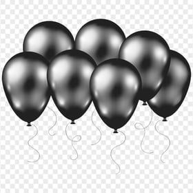 HD Group Of Silver Balloons Flying PNG