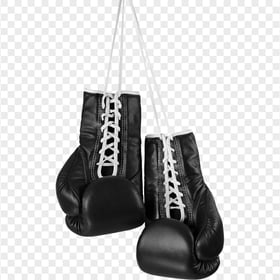 Hanging Up Black Boxing Gloves Box Pair