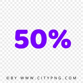 50% Percent Purple Text Number PNG IMG