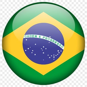 Circular Round Brazil Flag Icon Transparent PNG
