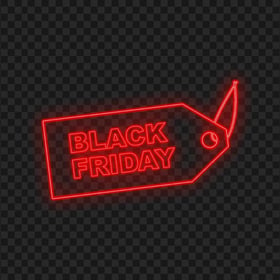 HD Black Friday Tag Red Neon Sign PNG