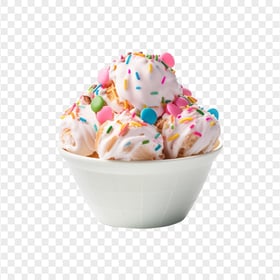 HD PNG Bowl of Ice Cream with Sprinkles and Candy