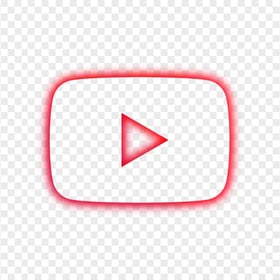 HD Red Neon Aesthetic Youtube YT Play Icon PNG