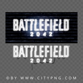 HD White Battlefield 2042 Neon Logo PNG