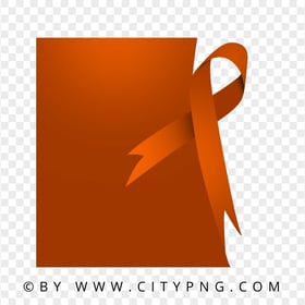 Kidney Cancer Orange Template With Ribbon Design PNG