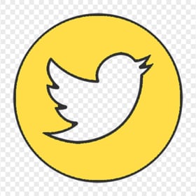 Aesthetic Yellow Round Twitter Icon PNG