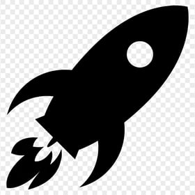 Rocket Black Silhouette Icon PNG