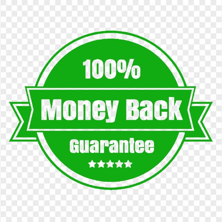 Download Money Back Guarantee Green Badge Label PNG