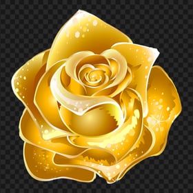 HD Luxury Gold Flower Rose Transparent PNG