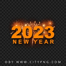2023 New Year Orange Fireworks FREE PNG