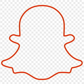 HD Red Snapchat Outline Ghost Logo Icon Symbol PNG Image