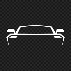 White Sport Car Silhouette Front View Transparent Background