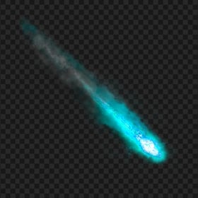 Blue Flying Comet Fire Ball Effect PNG