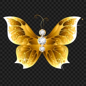 Butterfly Gold Insect Image PNG